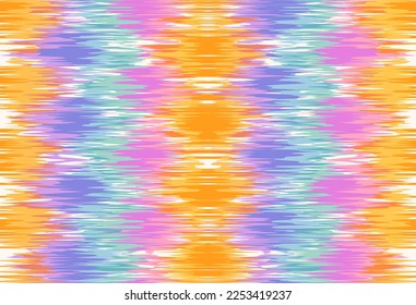 Vector vintage seamless pattern in Ikat style. Vector pattern for holidays in retro style. Retro ikat texture.