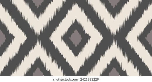 Vector vintage seamless pattern in Ikat style. Vector pattern for home decor in retro style. Retro ikat texture.