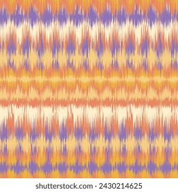 Vector vintage seamless pattern in Ikat style. Vector pattern for holidays in retro style. Retro ikat texture.