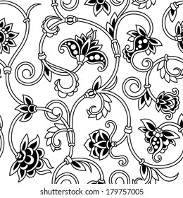 Vector vintage seamless pattern for print, embroidery.