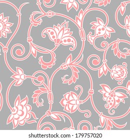 Vector vintage seamless pattern for print, embroidery.