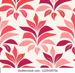 Vector vintage seamless patttern with red poinsettia. Retro seamless Christmas patttern with red poinsettia.