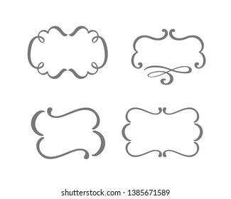Vector vintage set of border frames engraving with retro ornament in antique rococo style decorative design