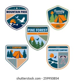 Vector vintage set of camping badges and logotype emblems for your design