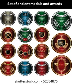 Vector. Vintage set of medals