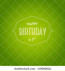 Vector vintage simple green birthday card
