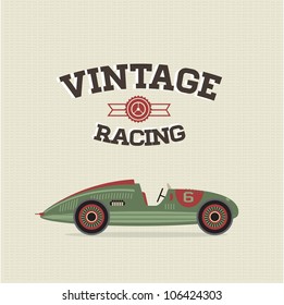 Vector Vintage Sport Racing Car