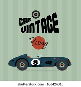 Vector vintage sport racing car