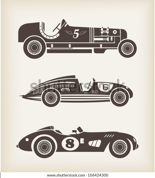 Vector vintage sport racing\
car