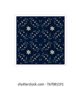 Vector vintage square decor; ornate floral vignette for design template on dark backdrop. Eastern style element. Premium floral decoration. Ornamental illustration for invitation, card, background.
