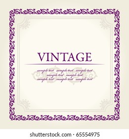 Vetor vintage Quadrado quadro retro marrom velho