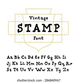 Vector vintage stamp font. High quality design element.