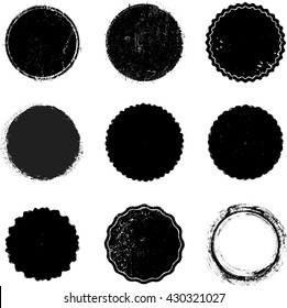 Vector Vintage Stamps Collection. Grunge Circles, Banners, Insignias , Logos, Icons, Labels and Badges.  Retro Frames for Emblems . 