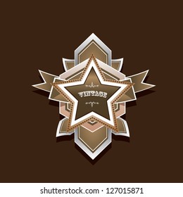 vector vintage star label retro style. royal luxury icon.