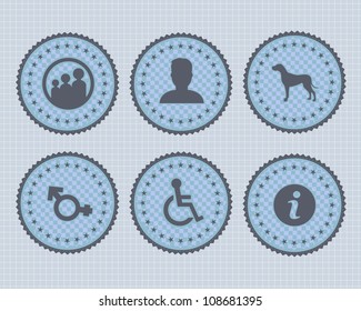 Vector Vintage Sticker Icon/Button