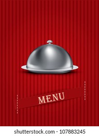 Vector vintage striped background with menu items