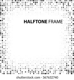 Vector Vintage Stroke Dirty Overlay Distress Border Frame. Rectangle in Grungy Style for your Design . Halftone Dots Overlay Texture .