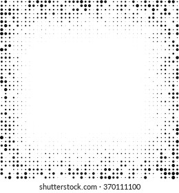 Vector Vintage Stroke Dirty Overlay Distress Border Frame. Rectangle in Grungy Style for your Design . Halftone Dots Overlay Texture .