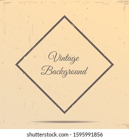 Vector Vintage Style Background. 70s, 80s, 90s Retro Graphic. Aged Paper Design. Grain Overlay With Old Photo Effect Blackouts Around The Edges. Grungy Wallpaper With Scratches And Copy Space For Text