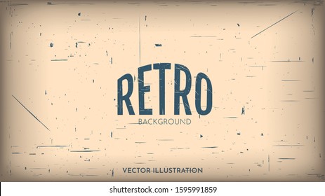 Vector vintage style background. 70s, 80s, 90s retro graphic. Aged paper design. Grain overlay with old photo effect blackouts around the edges. Grungy wallpaper with scratches and copy space for text
