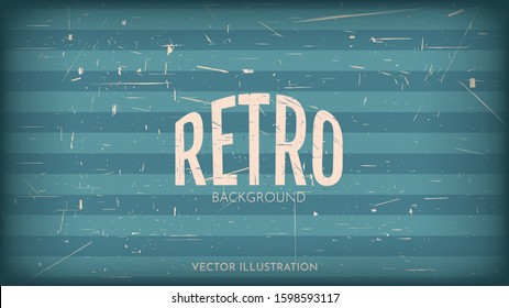 Vector Vintage Style Background. Aqua Menthe Color. 70s, 80s, 90s Retro Graphic. Aged Paper Design. Grain Overlay With Old Photo Effect Blackouts Around The Edges. Grungy Wallpaper With Text