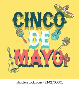 Vector Vintage style design of Cinco De Mayo