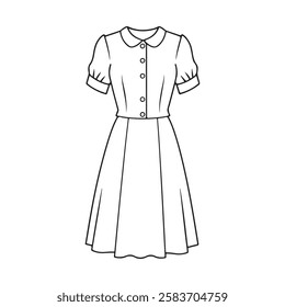 Vector Vintage style Dress Design 