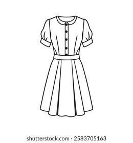 Vector Vintage style Dress Design 