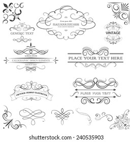 Vector vintage style elements. Vintage handwritten patterns and ornaments.