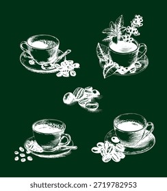 La ilustración de estilo vintage de Vector sobre el tema del café.