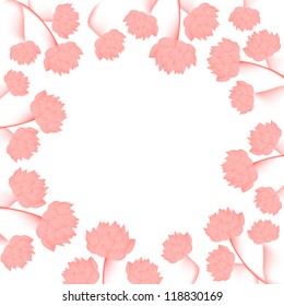 Vector vintage style invitation card with lotus flower. Illustration background