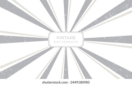Vector Vintage Style Sunburst Rays With Frame Background