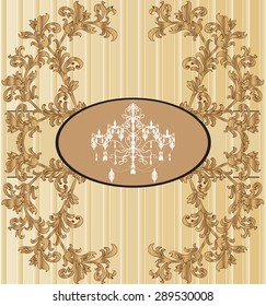 Vector vintage styled card with floral ornament background