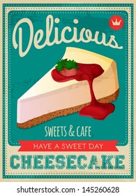 vector vintage styled cheesecake poster