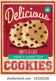 vector vintage styled cookies poster