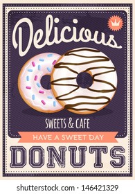 vector vintage styled donuts poster