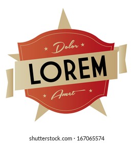 A Vector Vintage Stylish Red Label Isolated