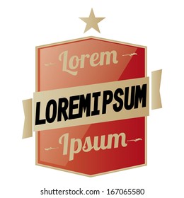 A Vector Vintage Stylish Red Label Isolated