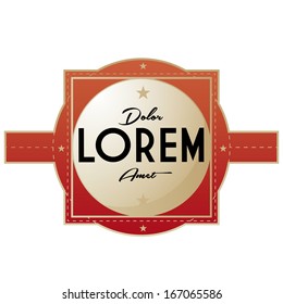 A Vector Vintage Stylish Red Label Isolated