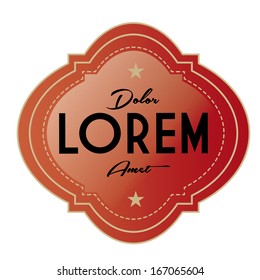 A Vector Vintage Stylish Red Label Isolated
