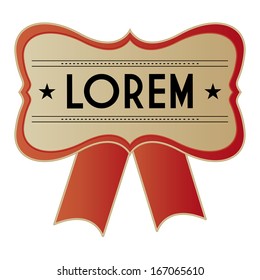 A Vector Vintage Stylish Red Label Isolated