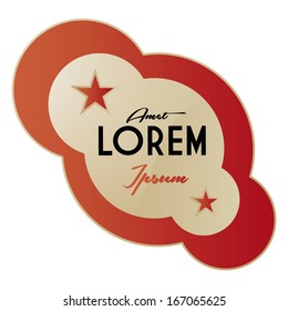 A Vector Vintage Stylish Red Label Isolated