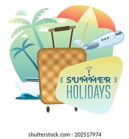 Vector vintage summer vacation poster
