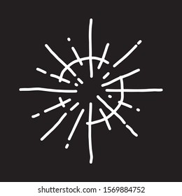Vector - Vintage Sun rays isolated on background. Modern simple flat fireworks sign. Business, internet concept. Trendy Simple vector starburst symbol for website design, button