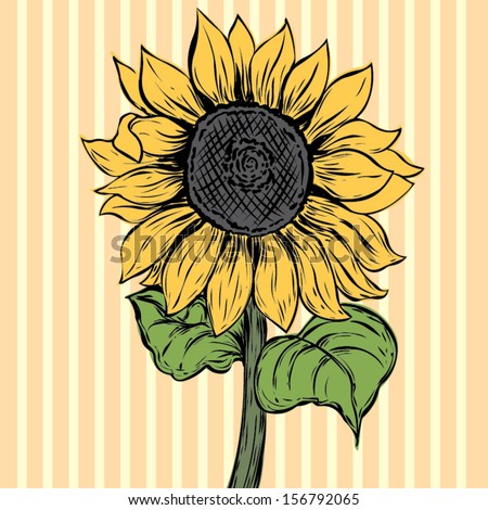 Download Vector Vintage Sunflower Stock Vector (Royalty Free ...