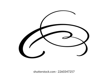Vector vintage swirl calligraphic flourish divider ornament design. Illustration for book, greeting card, wedding invitation, Valentines Day.