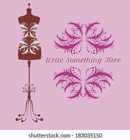 vector vintage tailor's dummy for female body
