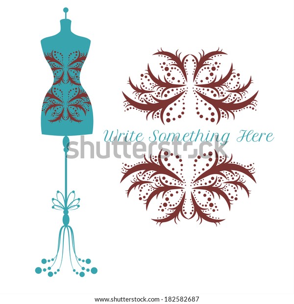 Vector Vintage Tailors Dummy Female Body Stock Vector (Royalty Free
