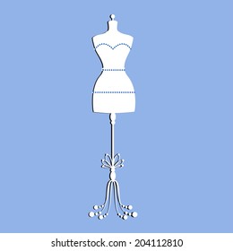 vector vintage tailor's mannequin for female body