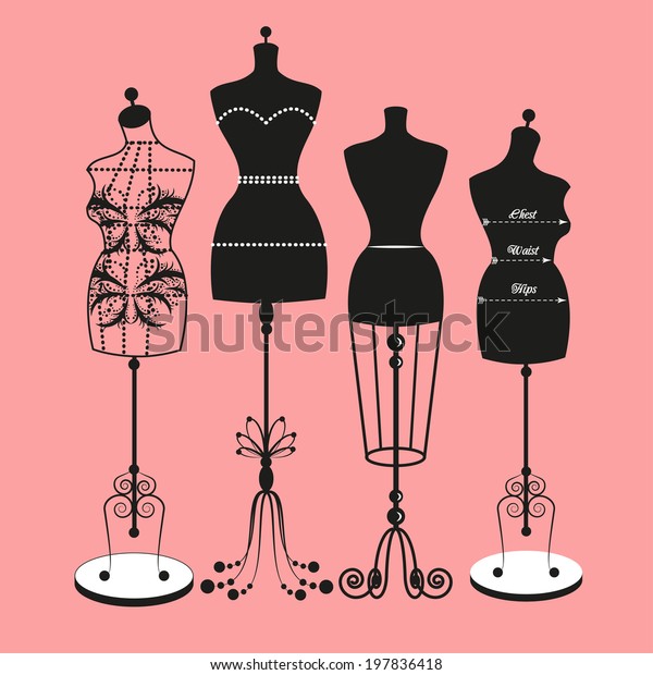 Vector Vintage Tailors Mannequin Female Body Stock Vector (Royalty Free ...